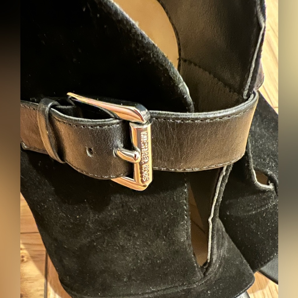 MK 8M leather sexy black peep toe heels - Picture 6 of 6